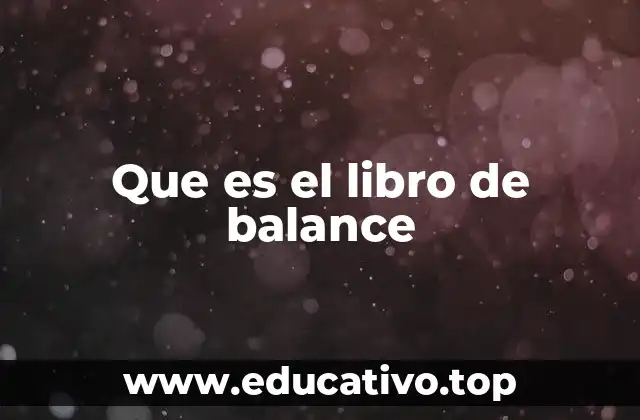 Que es el libro de balance