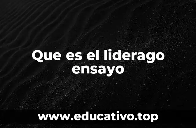 Que es el liderago ensayo