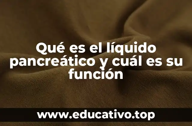 Qué es el líquido pancreático y cuál es su función