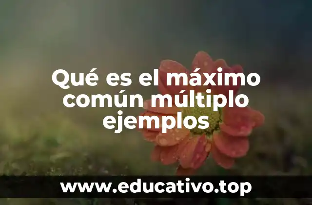 Qué es el máximo común múltiplo ejemplos