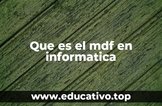 Que es el mdf en informatica