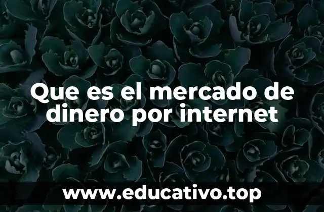 Que es el mercado de dinero por internet