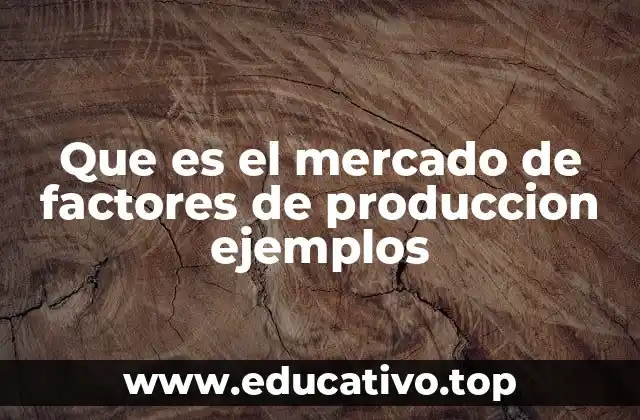 Que es el mercado de factores de produccion ejemplos