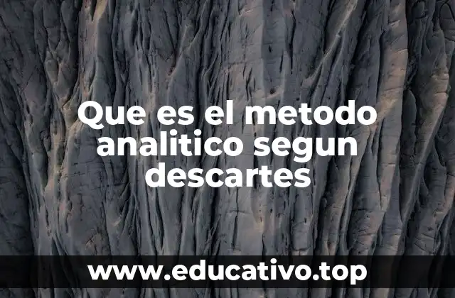 Que es el metodo analitico segun descartes