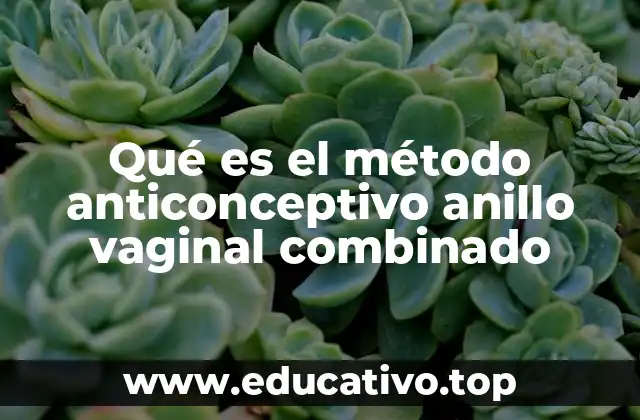 Qué es el método anticonceptivo anillo vaginal combinado