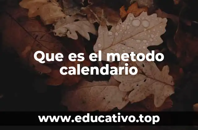 Que es el metodo calendario