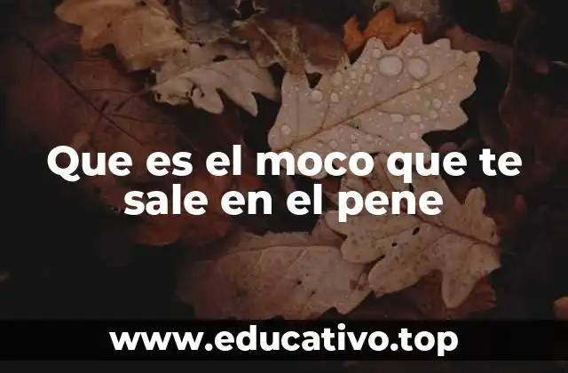 Que es el moco que te sale en el pene