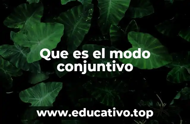 Que es el modo conjuntivo