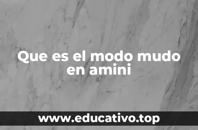 Que es el modo mudo en amini