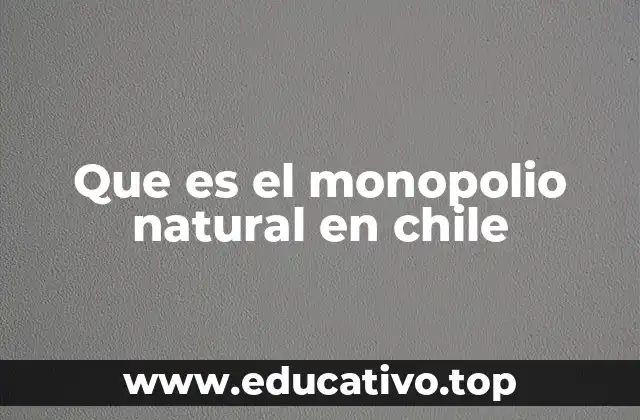 Características y contexto del monopolio natural en Chile
