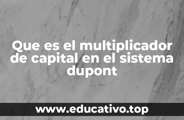 Que es el multiplicador de capital en el sistema dupont