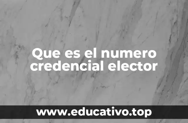 Que es el numero credencial elector
