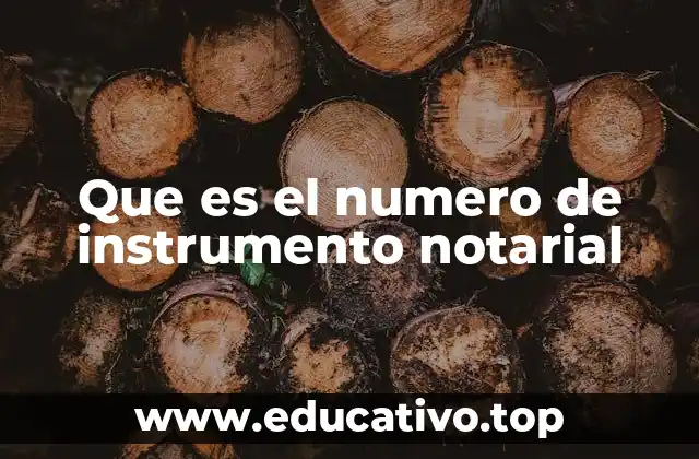 Que es el numero de instrumento notarial