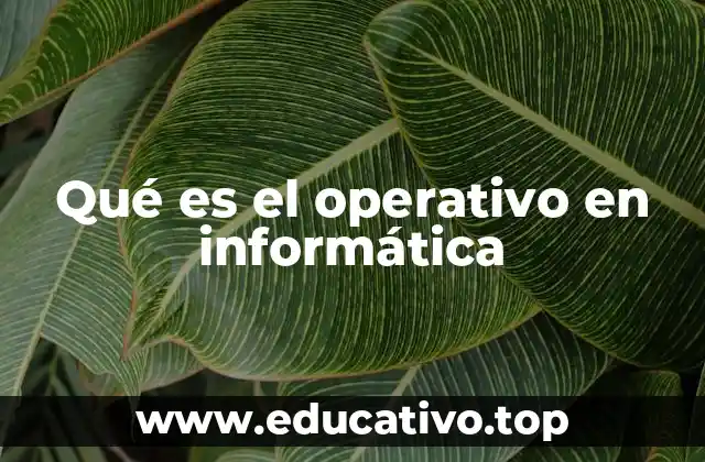 Qué es el operativo en informática