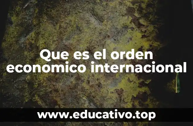 Que es el orden economico internacional