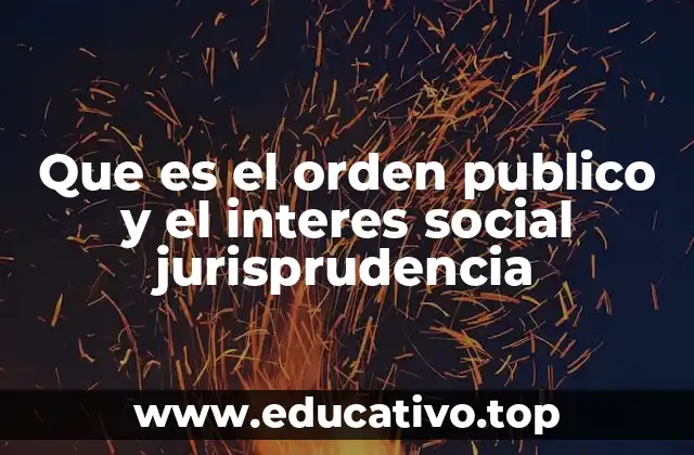 Que es el orden publico y el interes social jurisprudencia
