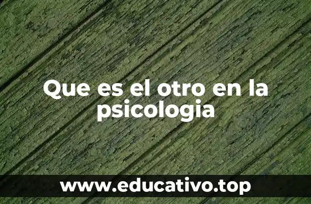 Que es el otro en la psicologia