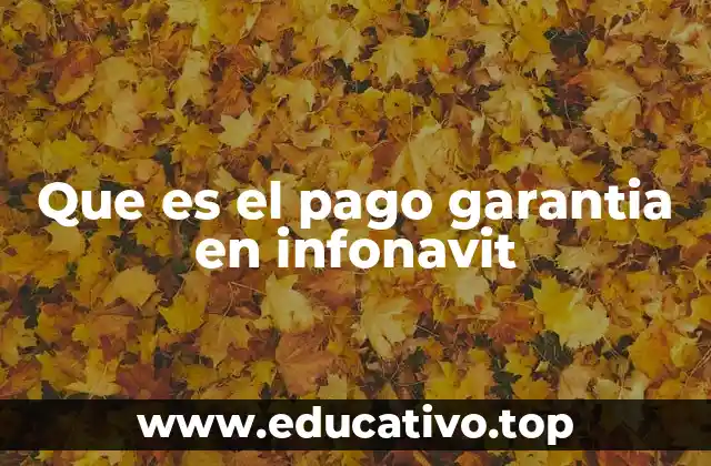 Que es el pago garantia en infonavit