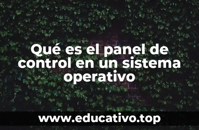 Qué es el panel de control en un sistema operativo