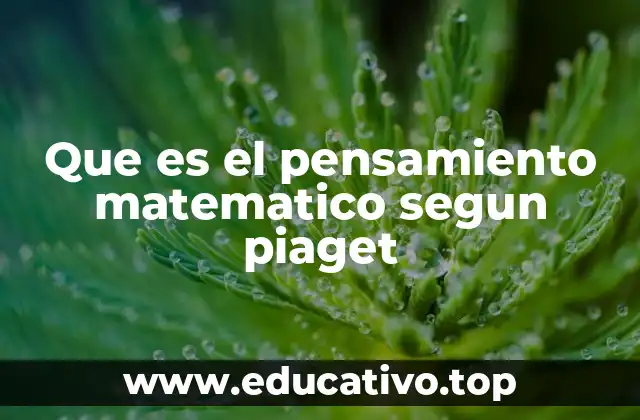 Que es el pensamiento matematico segun piaget