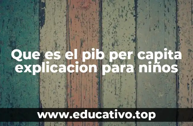 Que es el pib per capita explicacion para niños