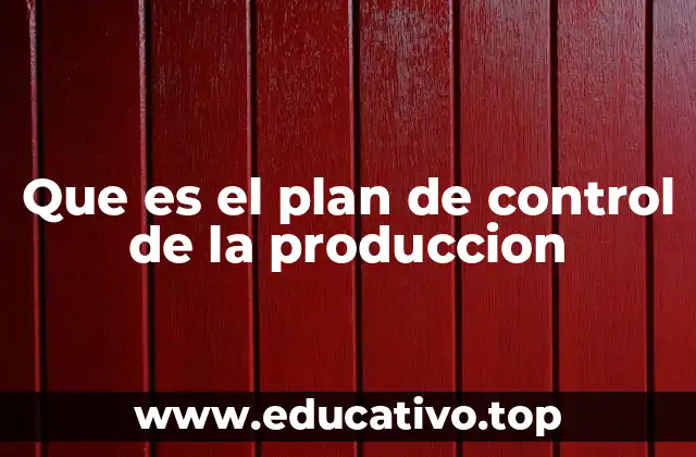 Que es el plan de control de la produccion