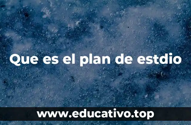 Que es el plan de estdio