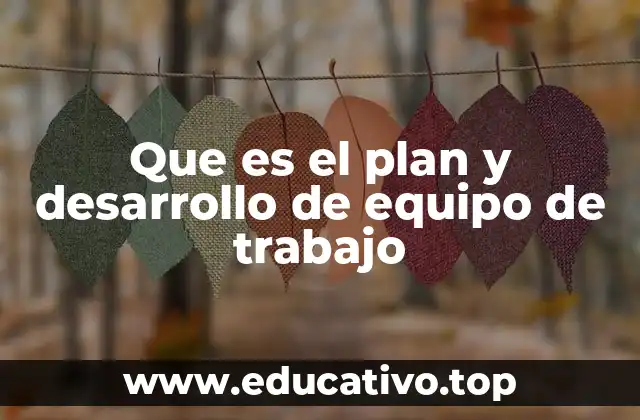 Que es el plan y desarrollo de equipo de trabajo