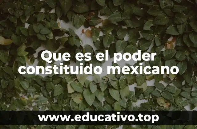 Que es el poder constituido mexicano