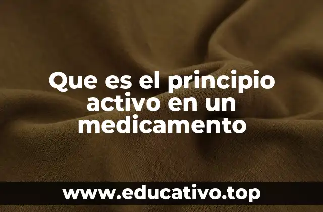 Que es el principio activo en un medicamento