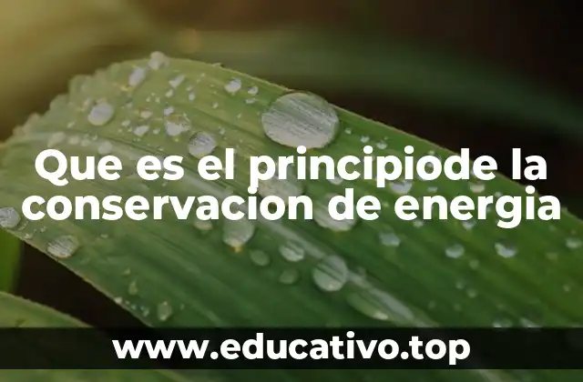Que es el principiode la conservacion de energia