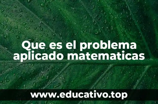 Que es el problema aplicado matematicas