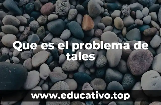 Que es el problema de tales