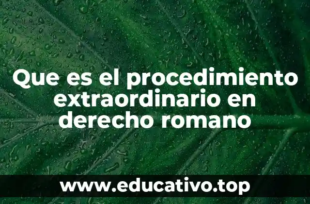 Que es el procedimiento extraordinario en derecho romano