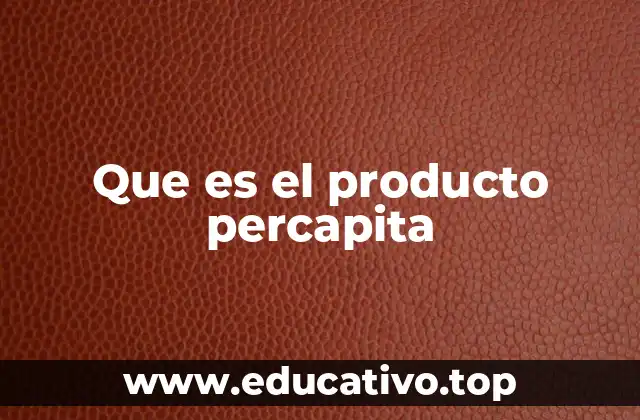 Que es el producto percapita