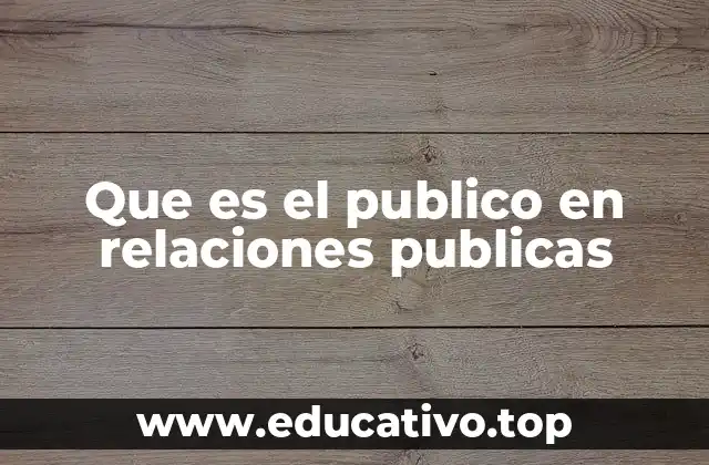 Que es el publico en relaciones publicas