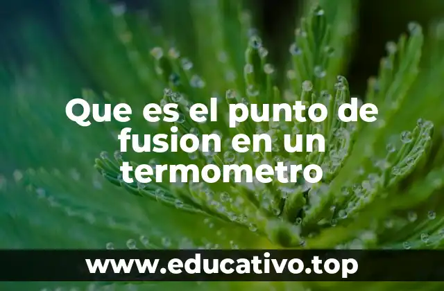 Que es el punto de fusion en un termometro