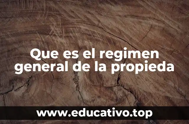 El marco legal del régimen general de la propiedad