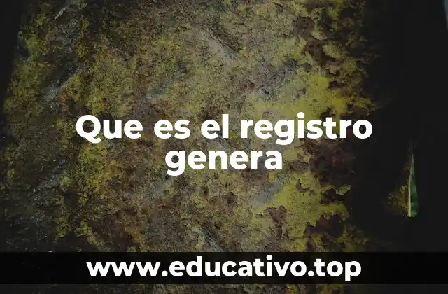 Que es el registro genera