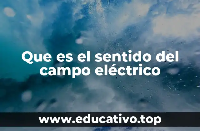 Que es el sentido del campo eléctrico