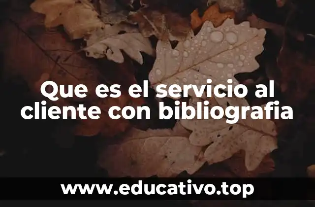 Que es el servicio al cliente con bibliografia