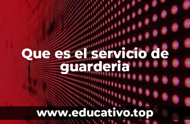 Que es el servicio de guarderia