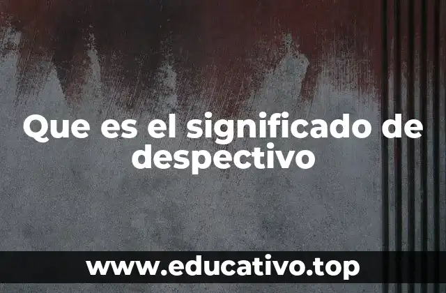 Que es el significado de despectivo