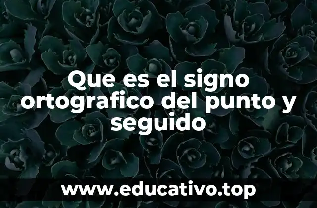 Que es el signo ortografico del punto y seguido
