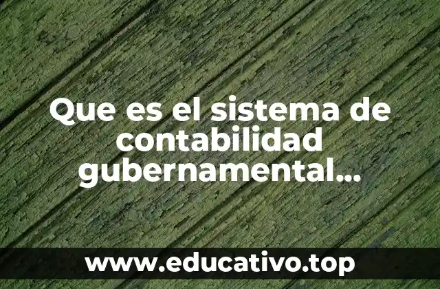 Que es el sistema de contabilidad gubernamental integrada
