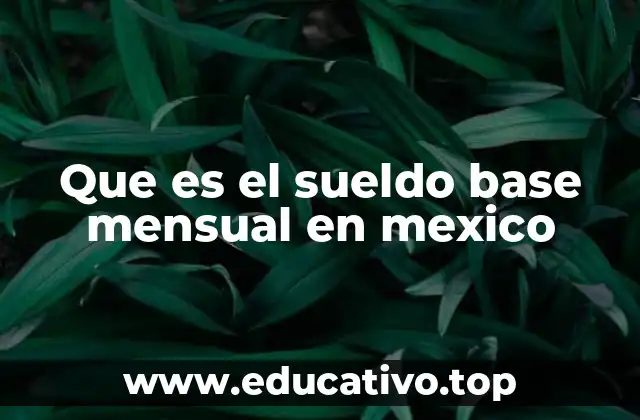 Que es el sueldo base mensual en mexico