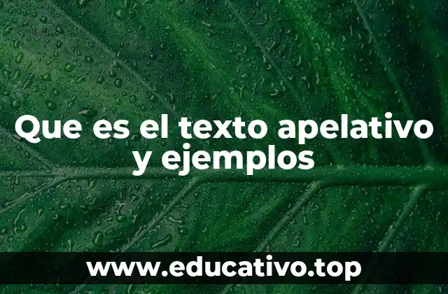 Que es el texto apelativo y ejemplos