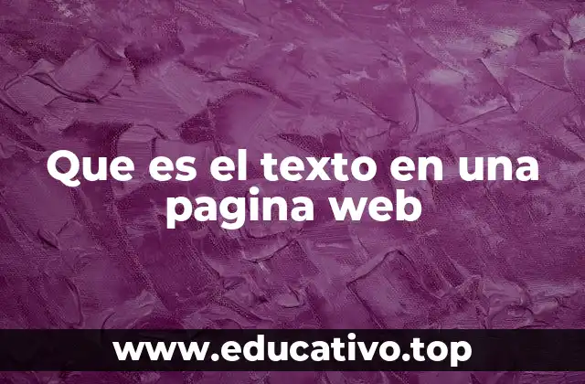 Que es el texto en una pagina web