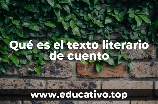 Qué es el texto literario de cuento