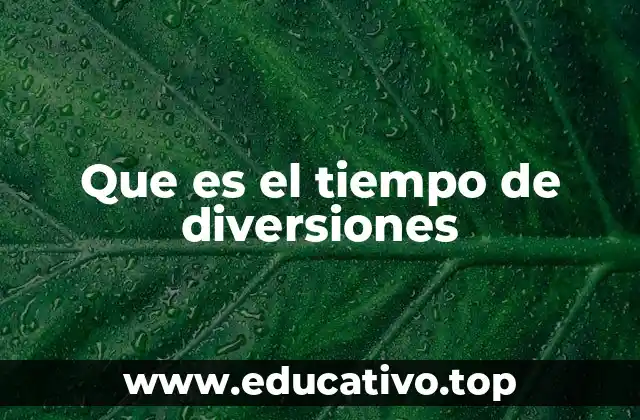 Que es el tiempo de diversiones